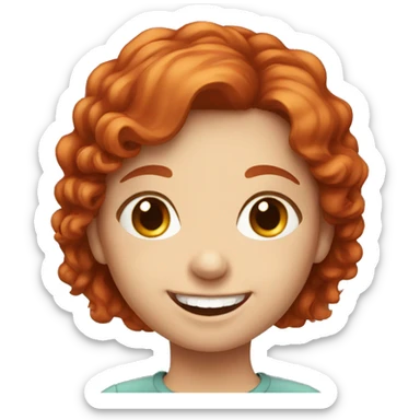 smiling red headed girl portrait sticker