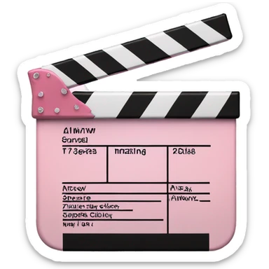Pale pink movie clapper board sticker
