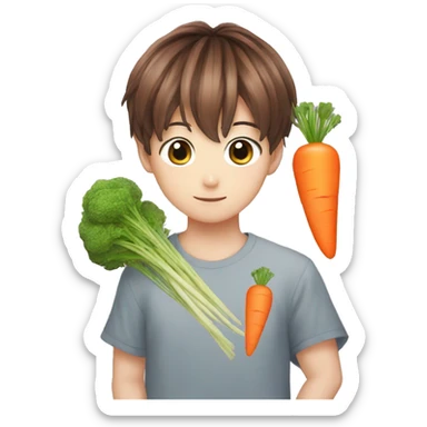 jungkook with carrot sticker