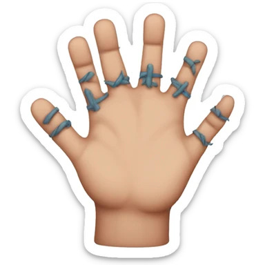  hand with stitches  sticker