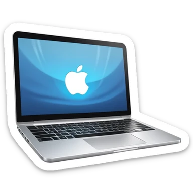 A modern laptop with a glowing screen and sleek aluminum body sticker