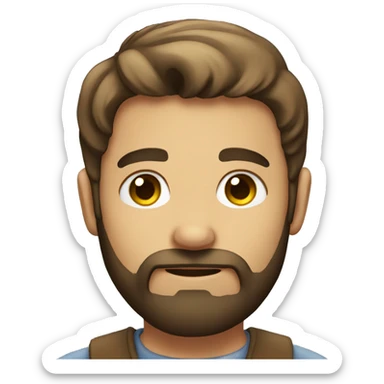 bearded boy gazing at you sticker