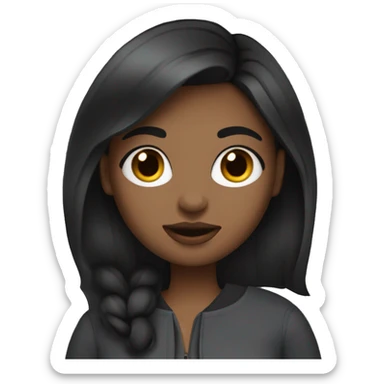 It girl with mackbook and dark hair sticker