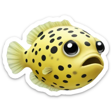 Pea puffer fish yellow with black spots sticker