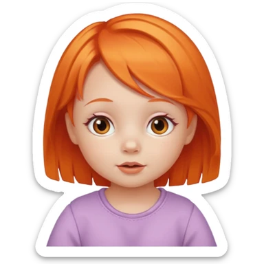 orange hair baby girl sticker