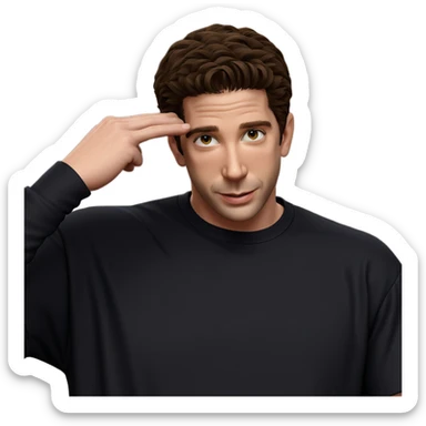 smiling boy in black shirt sticker