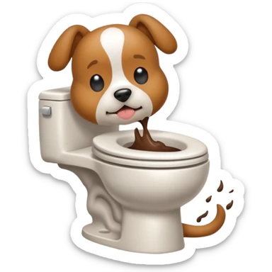 Dog pooped on the toilet sticker