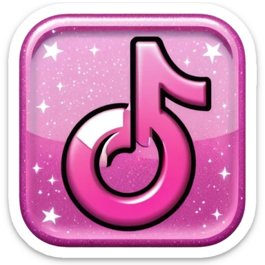 glitter pink logo TikTok sticker