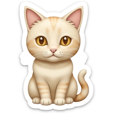 cream cat with right ear straight and second is loosely folded sticker