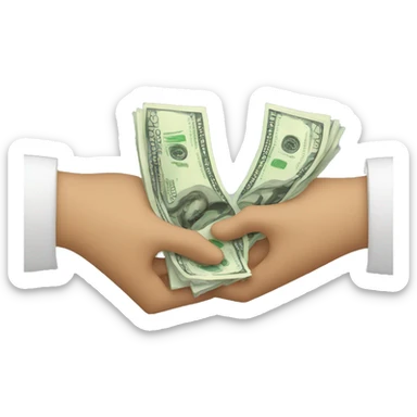 Two hands exchanging money sticker