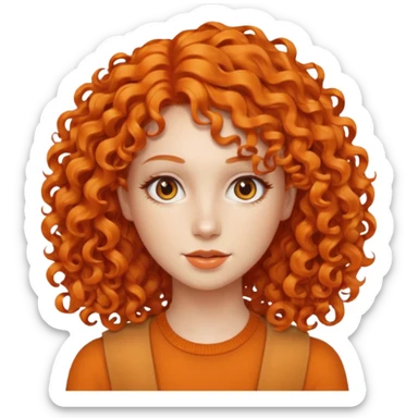 Woman with Orange Curly Hair – Shoulder-length orange curls.




 sticker