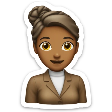 Caramel woman manager with bun  sticker