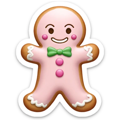 pale pink gingerbread man sticker