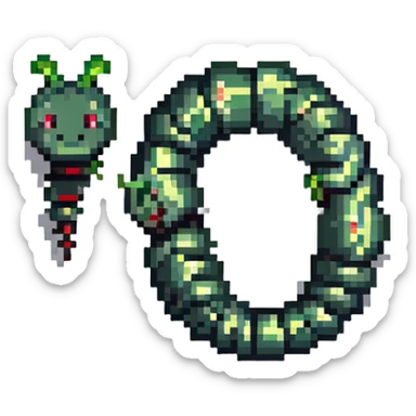 colorful worm sticker