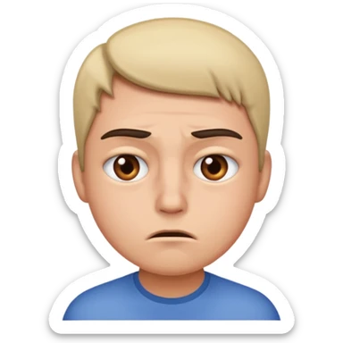 Irritated with a straight face  sticker