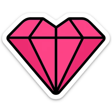 heart-shaped diamond cut sticker