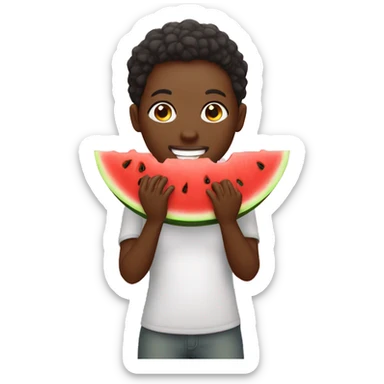 African eating watermelon sticker