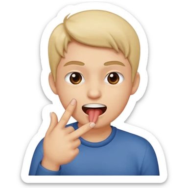 Emoji coquin avec le doigt dans le coin de la bouche 😏 avec ce regard là et cette tête qui se mord le doigt  sticker