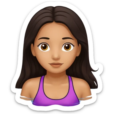 Hispanic girl swimming  sticker