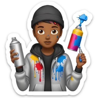 Painter + spray can, Street Artists. sticker