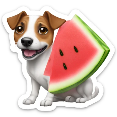 a jack russel in watermelon disguise sticker