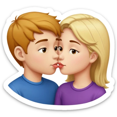 boy and girl making out sticker