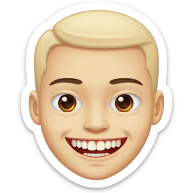 Weird smirk showing teeth sticker