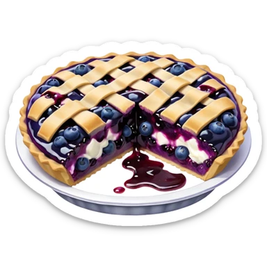 Make an emoji of a blueberry pie (small) that's broken off a bit so you can see the blueberry jam sticker