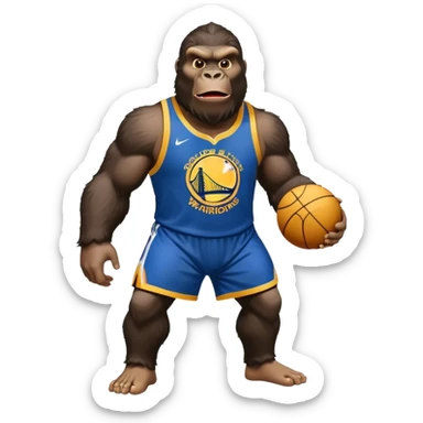 king kong wearing warriors jersey  sticker