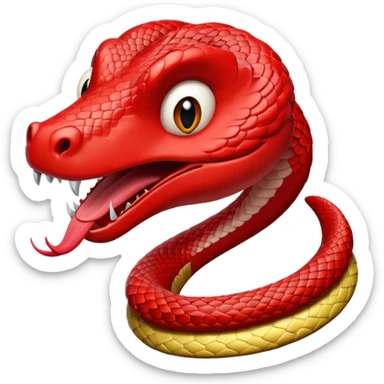 Red snake making disgusted face sticker