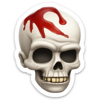 Ein Totenkopf mit einer Roten Nase sticker