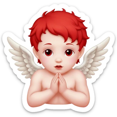 red creepy cherub sticker