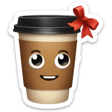 Coffee with a bow on top sticker