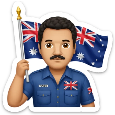 Pablo Escobar holding an Australian flag  sticker