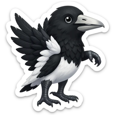Swan-Raven-hybrid-animal-creature full body sticker