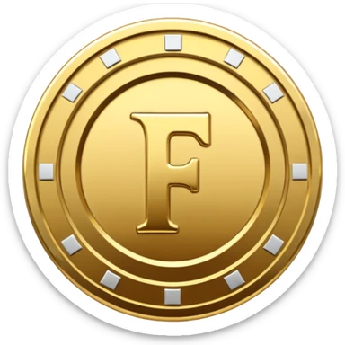 Currency crypto money symbol for the money "Fcoins" letter F, casino coin colored

Dont make an E sticker