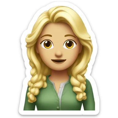 Italian villa with blonde girl outside  sticker