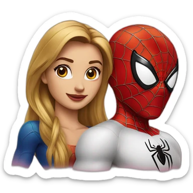 Spiderman femme avec Spiderman homme sticker