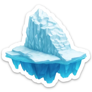 iceberg with four layers (3 underwater) where the top layer is smaller than each successive layer sticker