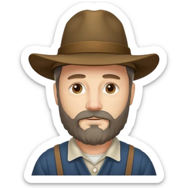 Puritan farmer male middle age with beard sticker