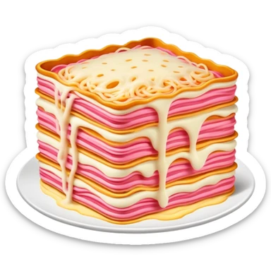 pink lasagna flying spaghetti  sticker