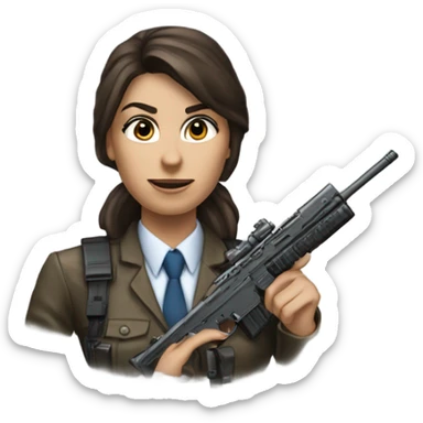 brunnette accountant with a diamond sniper that is fake it’s from call of duty sticker