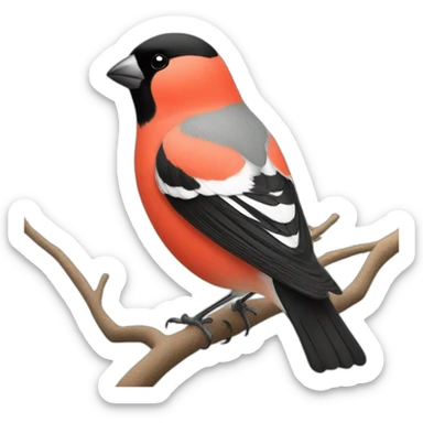 The bullfinch is waving its wing sticker