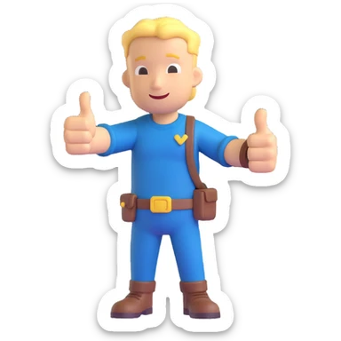 Vault Boy from Fallout giving a thumbs-up sticker