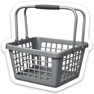 empty shopping basket metal gray sticker