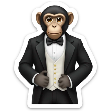 Monkey wearing tux  sticker