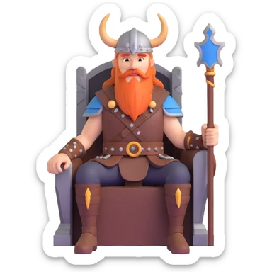 Viking warrior sitting on a throne sticker