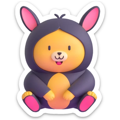 cute laid-back yuru-chara mascot sticker