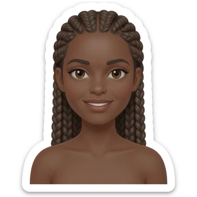 black girl braiding hair sticker