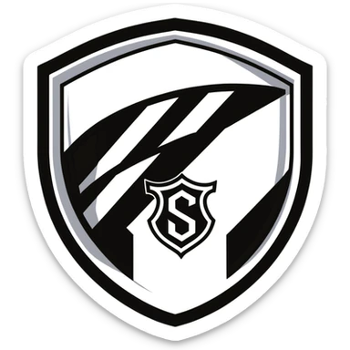 Football club SCO Angers logo, black and white striped shield, soccer emblem from France sticker